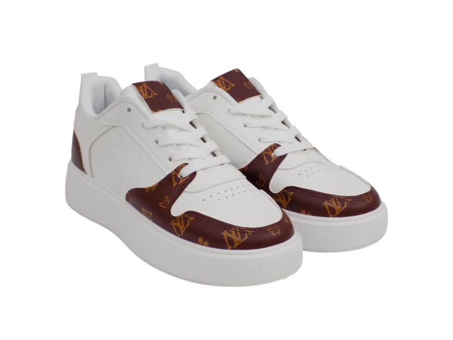 ΓΥΝΑΙΚΕΙΟ SNEAKER NABAN DH-16-WHITE/BROWN