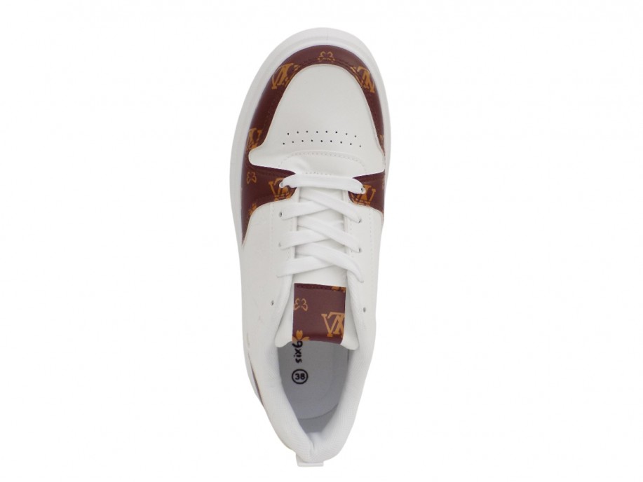ΓΥΝΑΙΚΕΙΟ SNEAKER NABAN DH-16-WHITE/BROWN